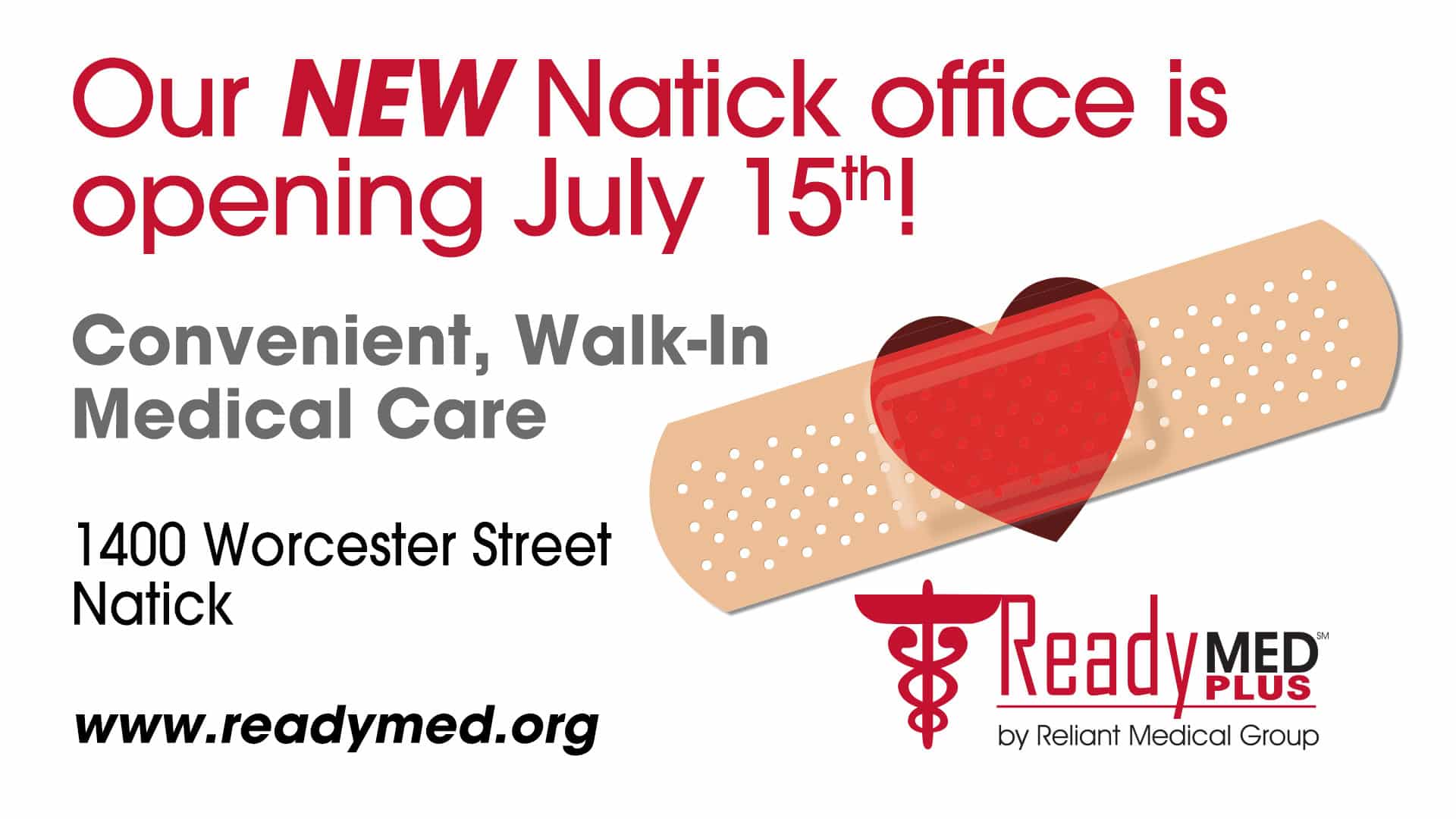 Natick ReadyMED Opening July 15th